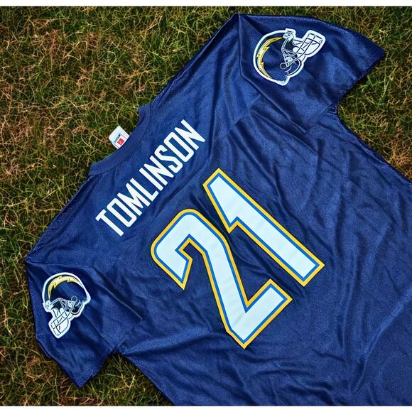 LaDainian Tomlinson San Diego Chargers NFL Jersey #21 Navy Blue Men’s XL - Picture 5 of 8